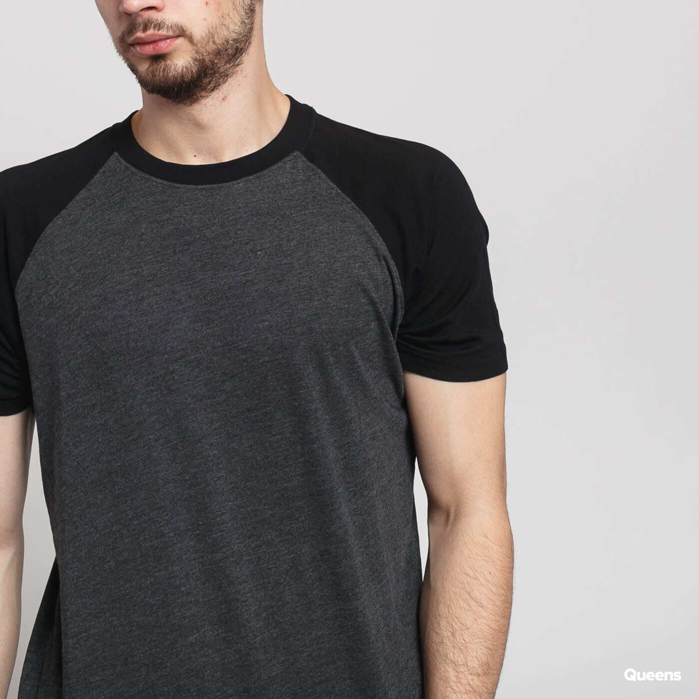 T-Shirts Urban Classics Raglan Contrast Tee Chalk/ Black