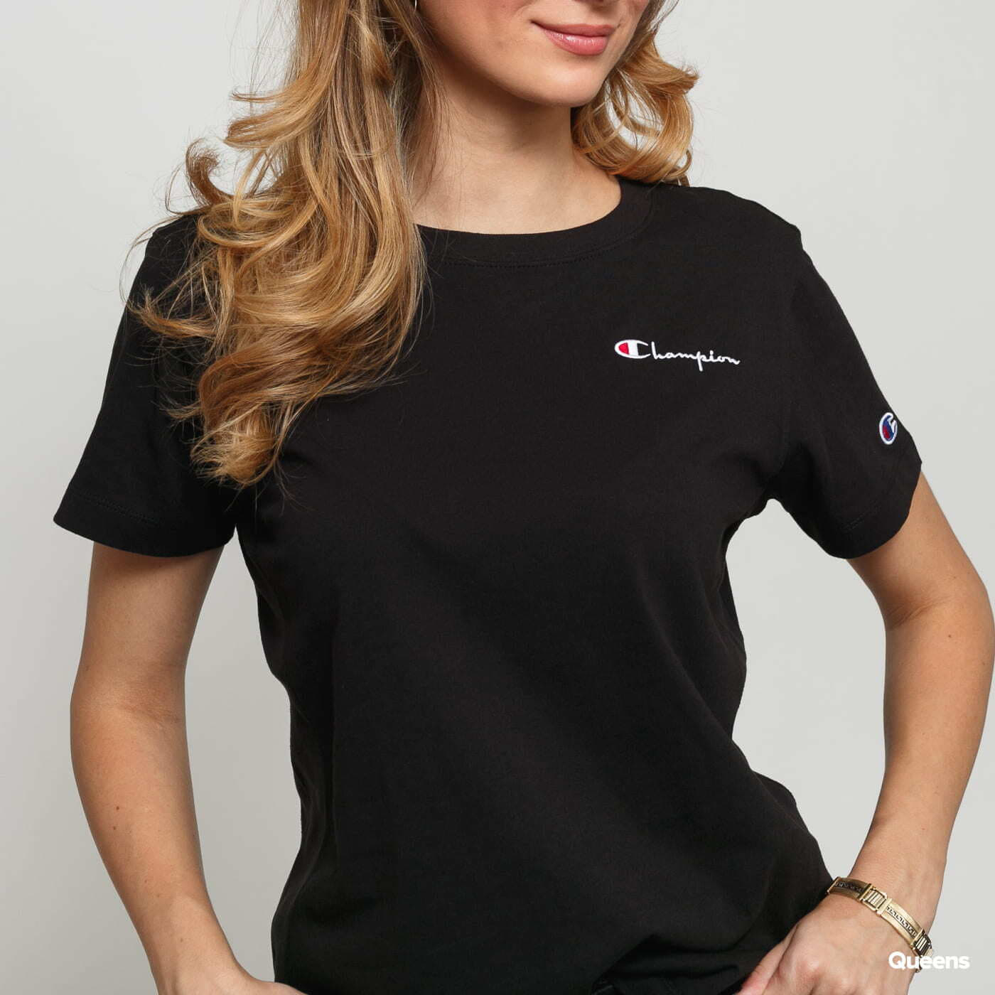 Black champion t shirt women's new arrivals