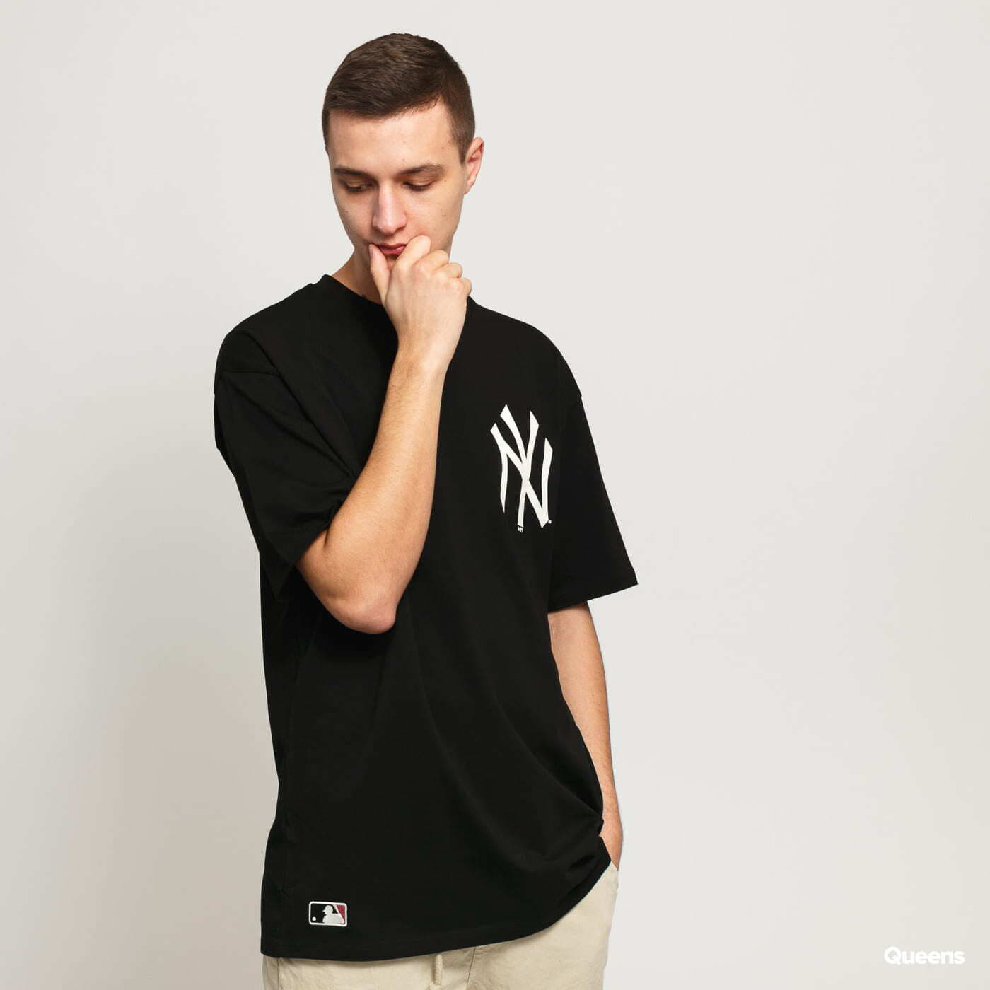 Tričká New Era MLB Big Logo Oversized NY černé