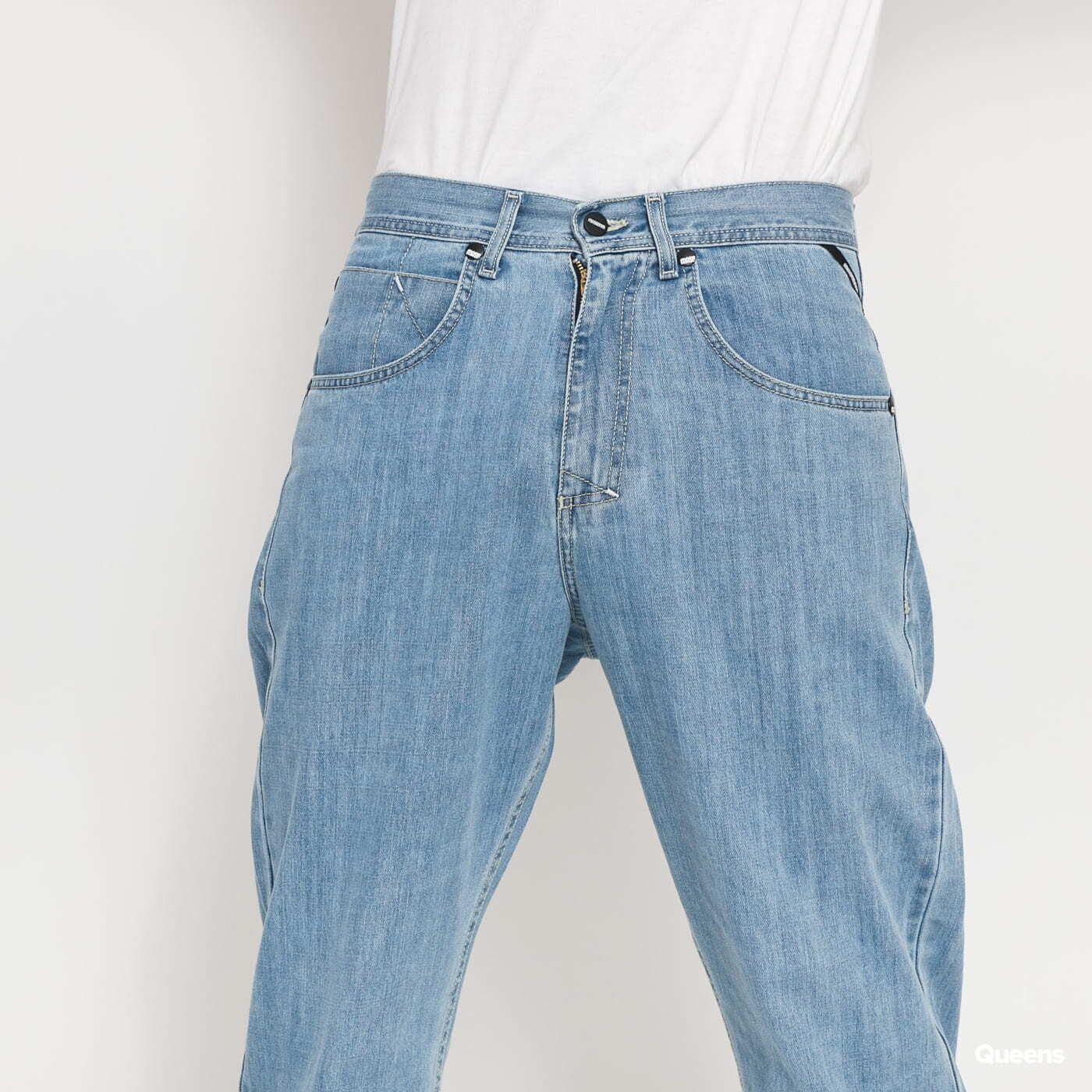 Džínsy Mass DNM Slang Baggy Fit Jeans Light Blue