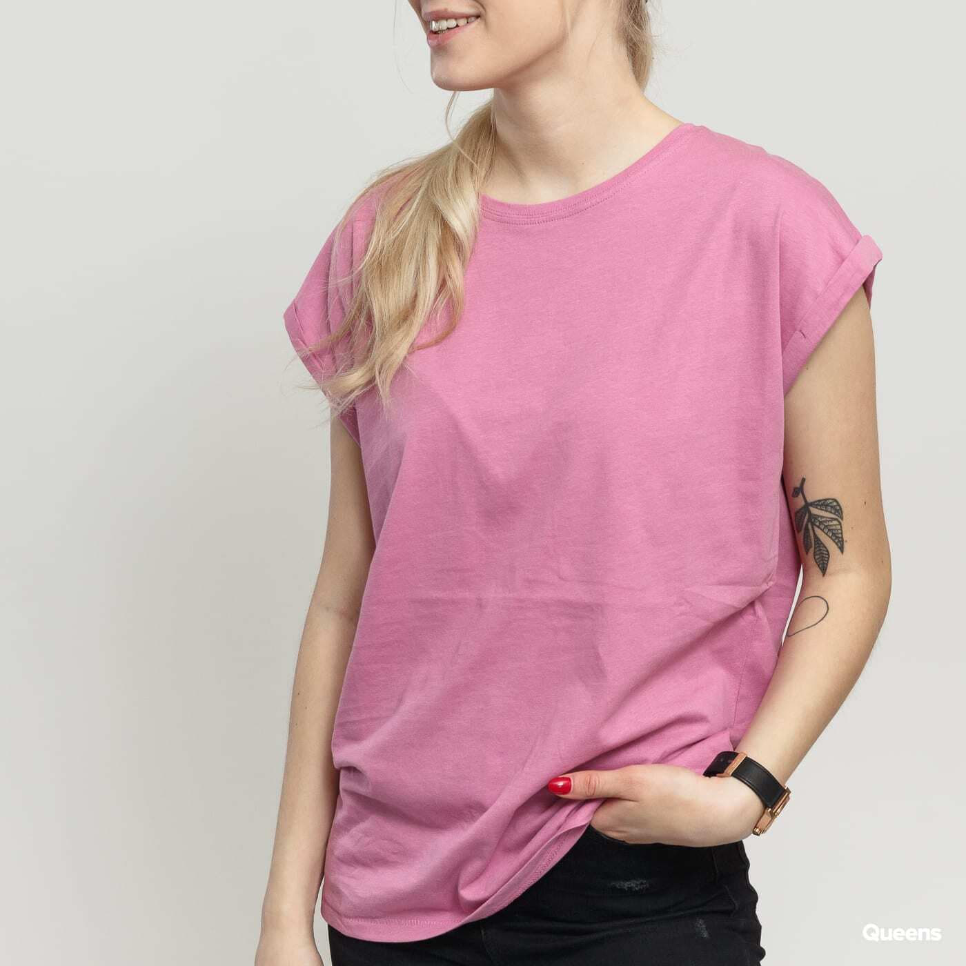 Tricouri Urban Classics Ladies Extended Shoulder Tee Pink