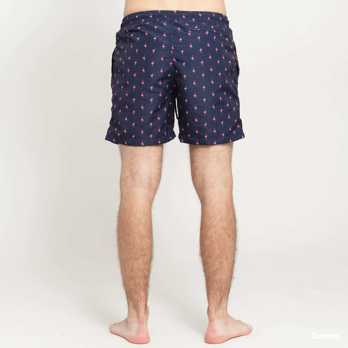 Plavky Urban Classics Pattern Swim Shorts Navy/ Pink