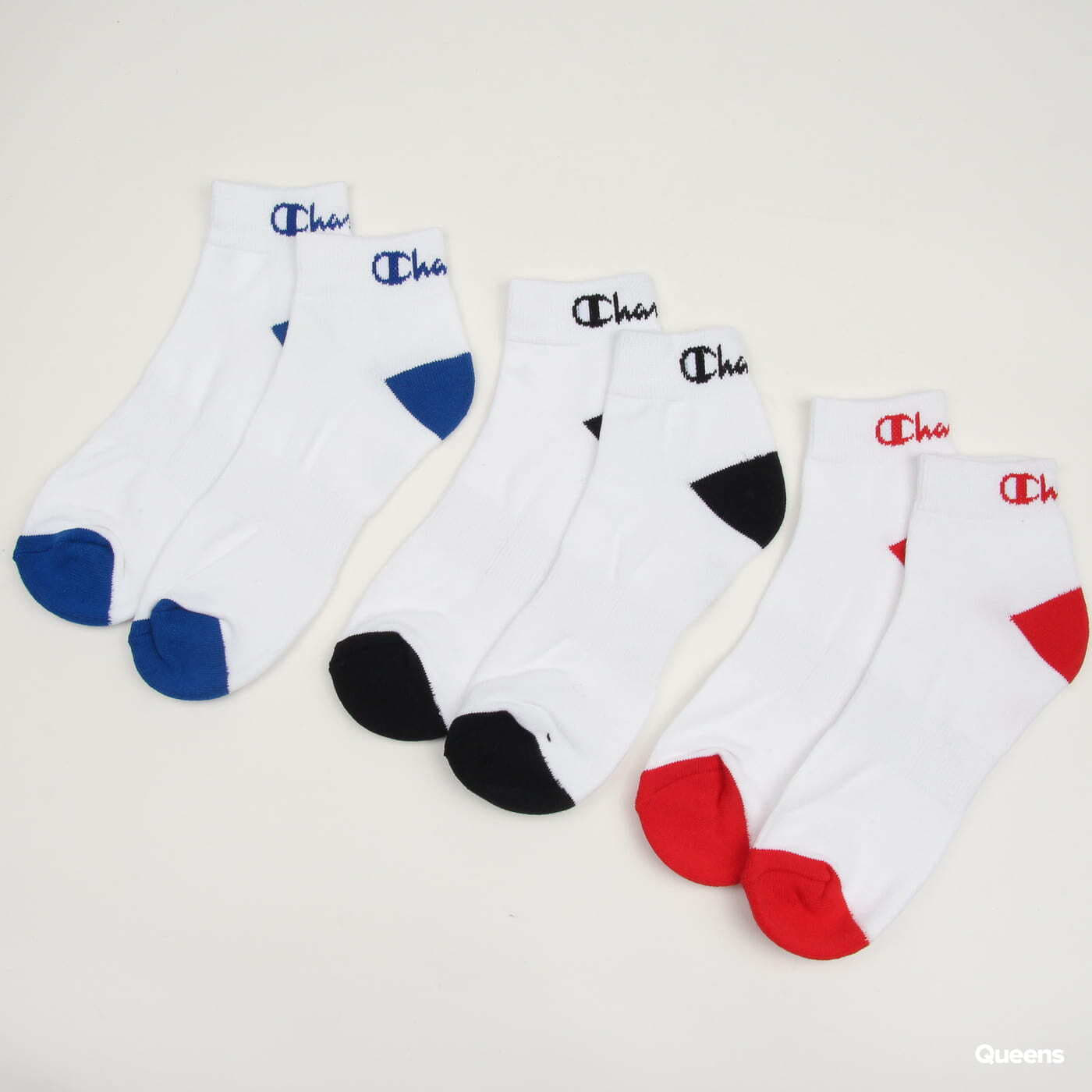 Ponožky Champion 3 Pack Ankle Socks White/ Blue/ Red