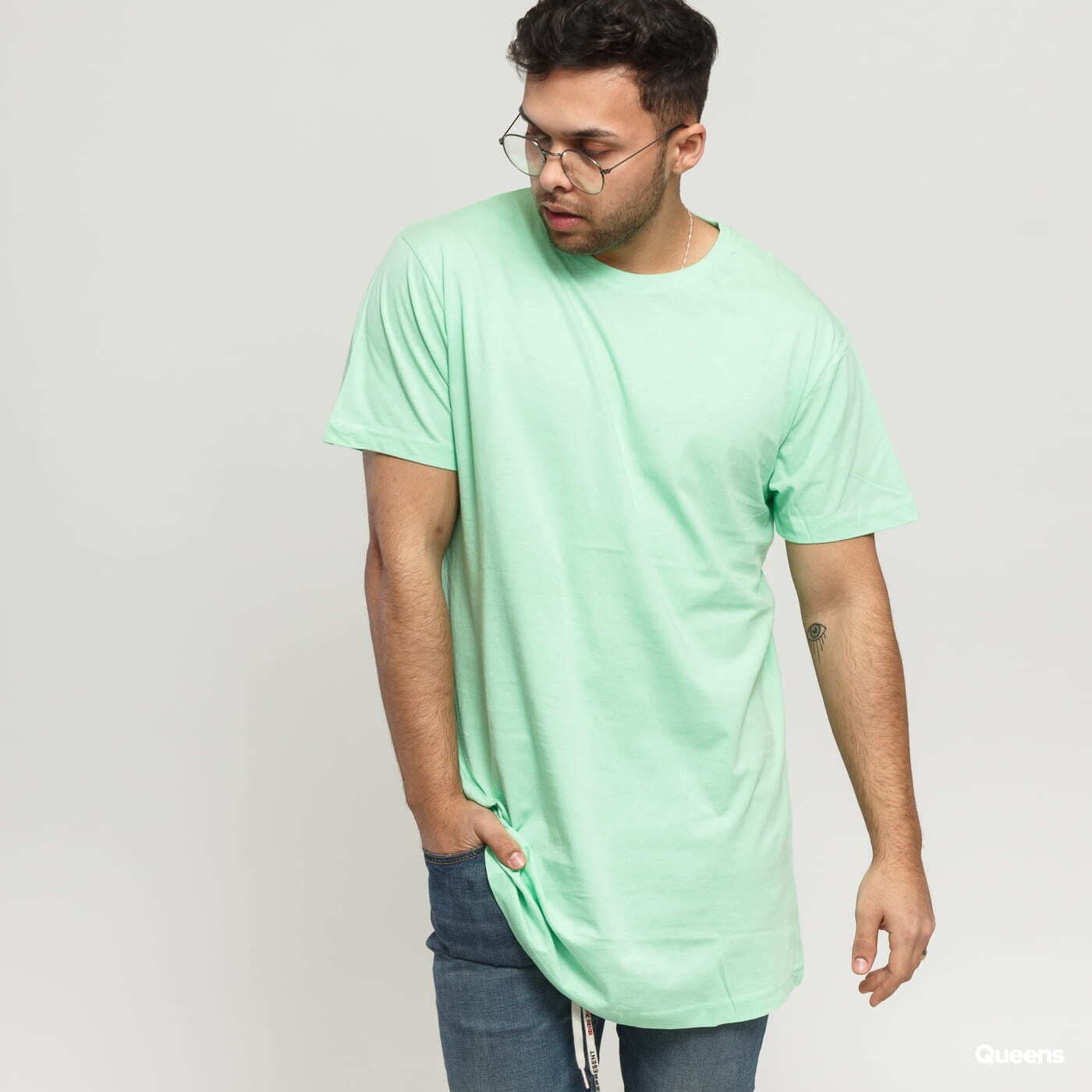 T-Shirts Urban Classics Shaped Long Tee Neomint