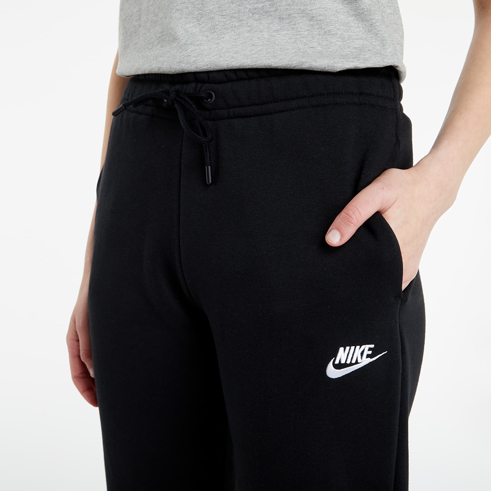 Jeans en broeken Nike Women s Fleece Pants Black White Queens