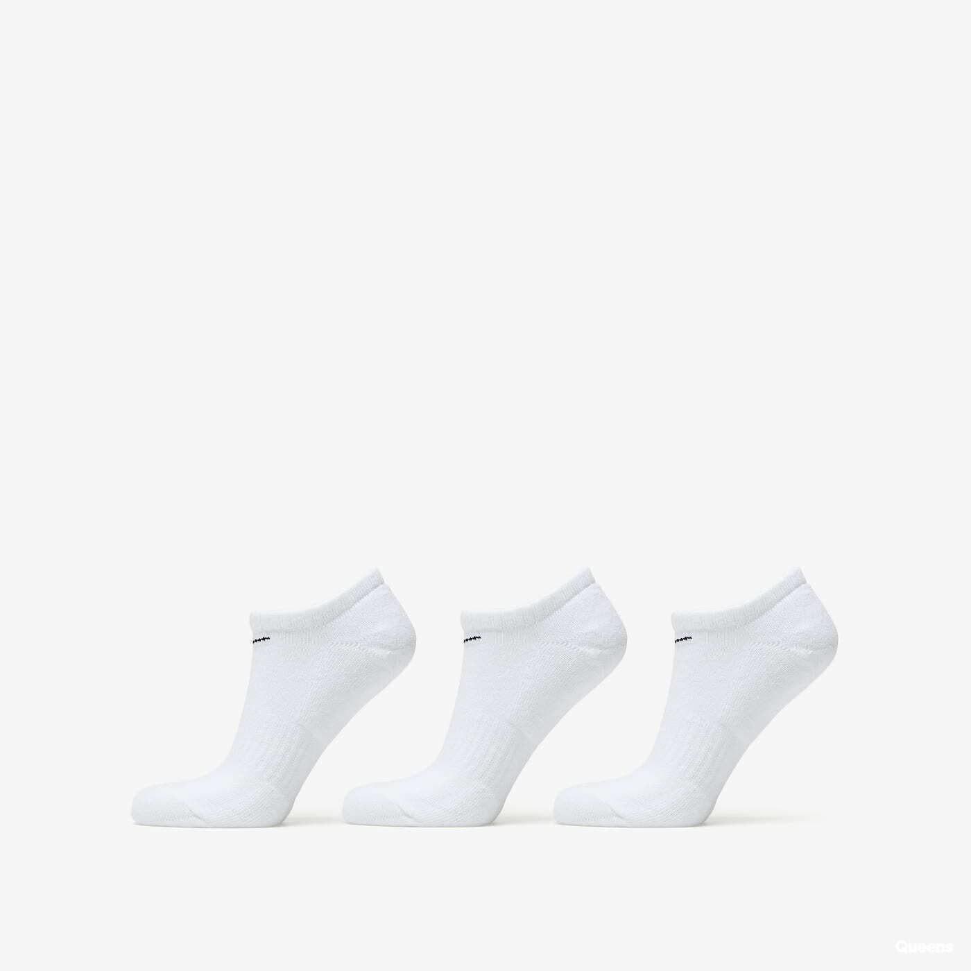 Nike Everyday Cushioned Training No-Show Socks 3-Pack White/ Black M