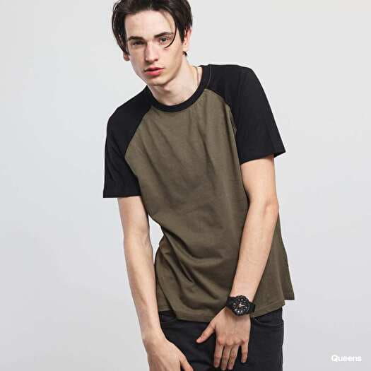T-shirt Urban Classics Raglan Contrast Tee Olive/ Green