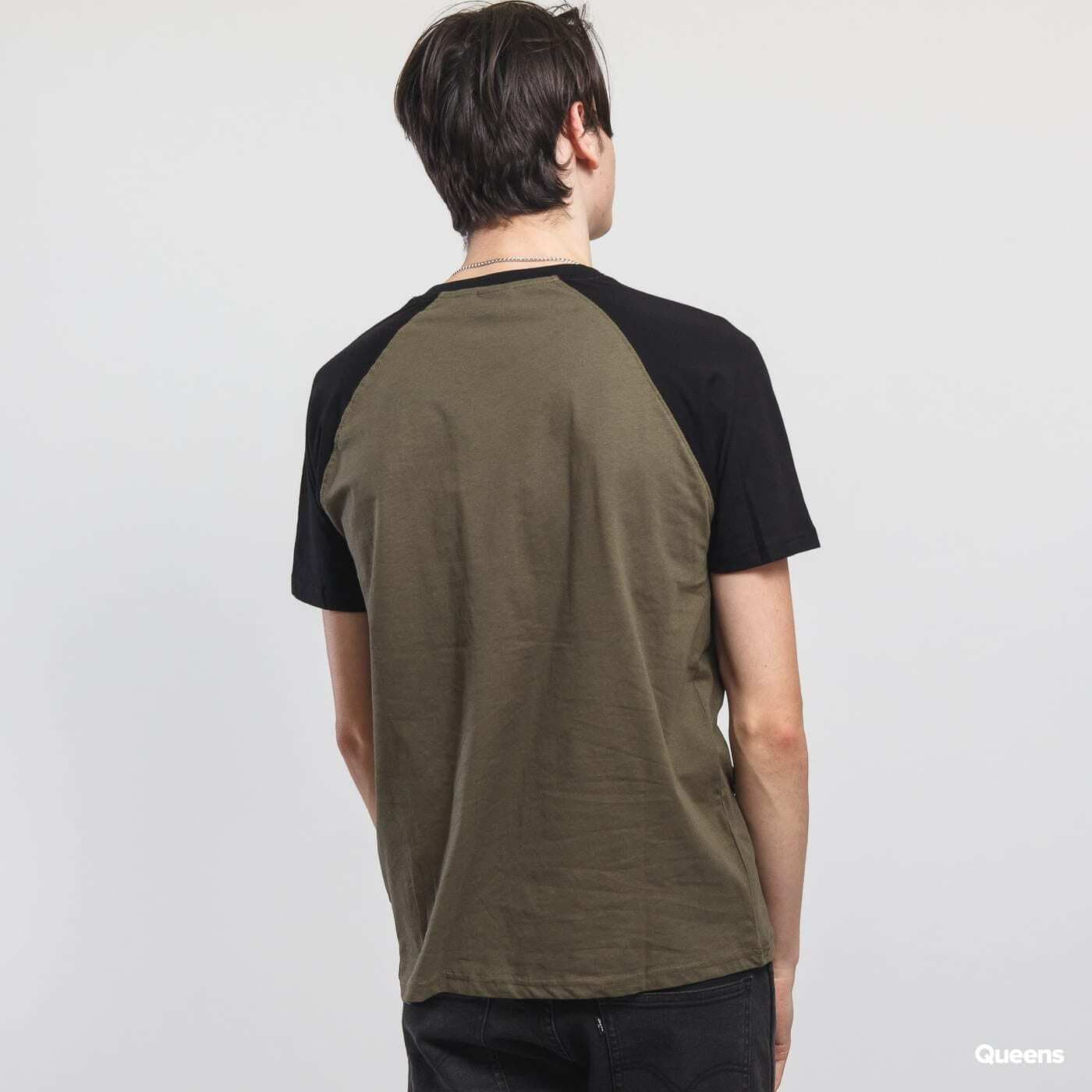 Trička Urban Classics Raglan Contrast Tee Olive/ Green