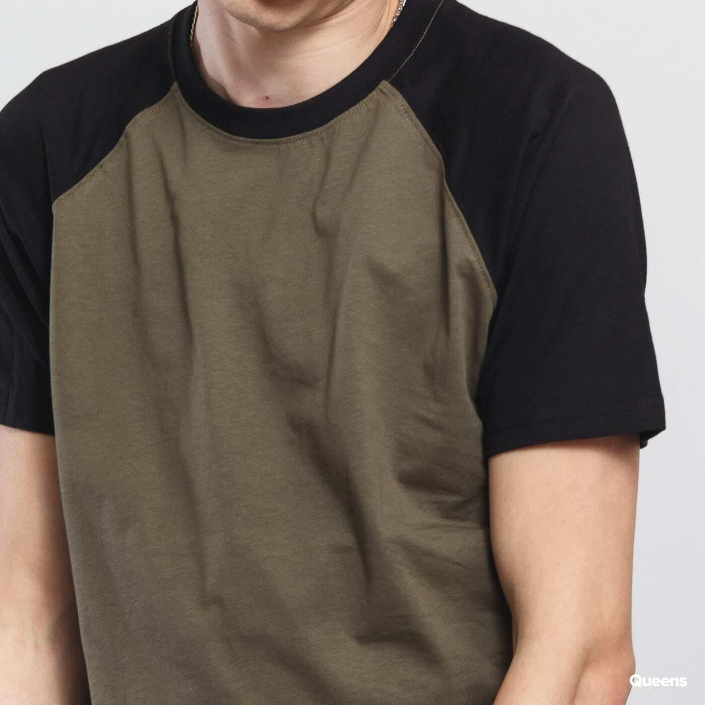 Trička Urban Classics Raglan Contrast Tee Olive/ Green