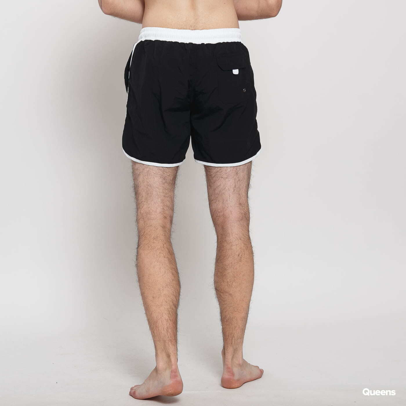Plavky Urban Classics Retro Swimshorts Black/ White