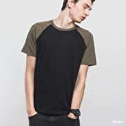 Urban Classics Raglan Contrast Tee Black/ Olive