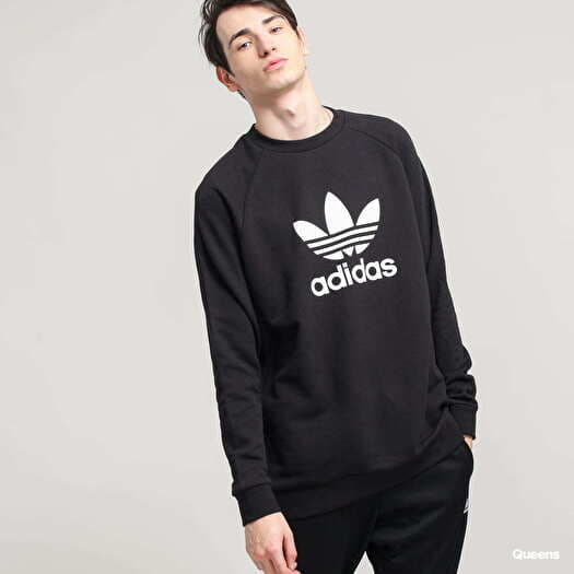 Hoodies and sweatshirts adidas Originals Trefoil Crew Black | Queens