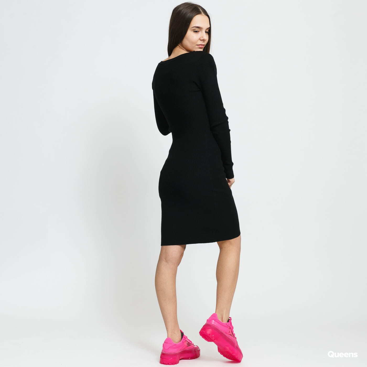 Šaty Urban Classics Ladies Cut Out Dress Black
