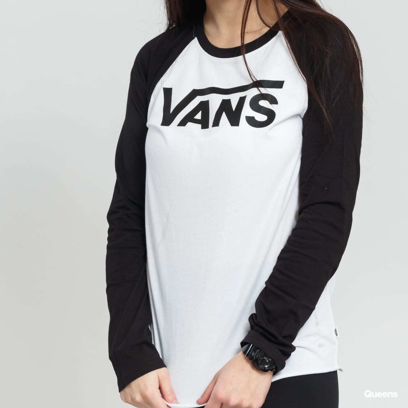 Pólók Vans WM Flying V LS Raglan White/ Black