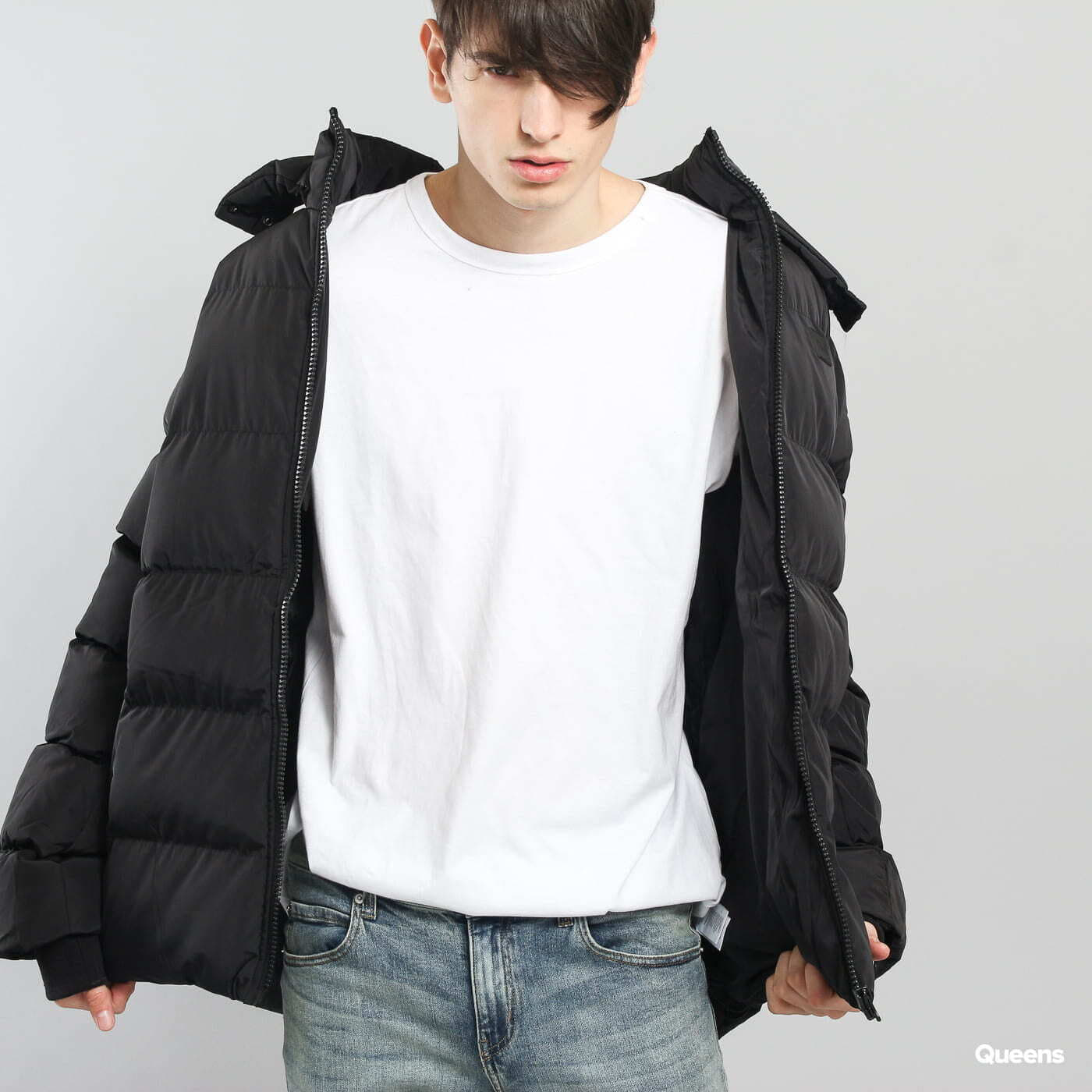 Jassen Urban Classics Hooded Puffer Jacket Black