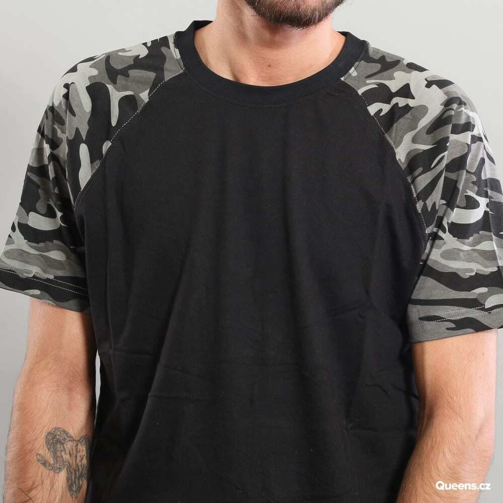 Koszulki Urban Classics Raglan Contrast Tee Black camo