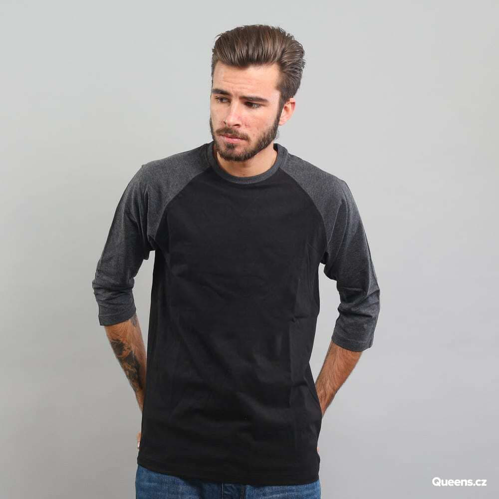 Tričká Urban Classics Contrast 3/4 Sleeve Raglan Tee Black/ Grey