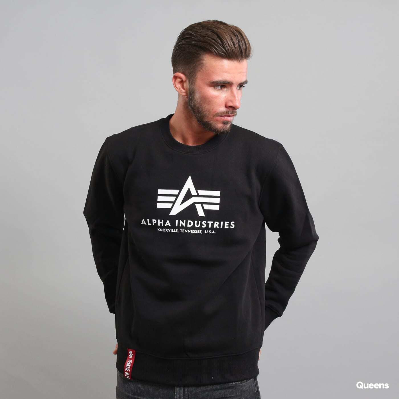 Mikiny Alpha Industries Basic Sweater Black