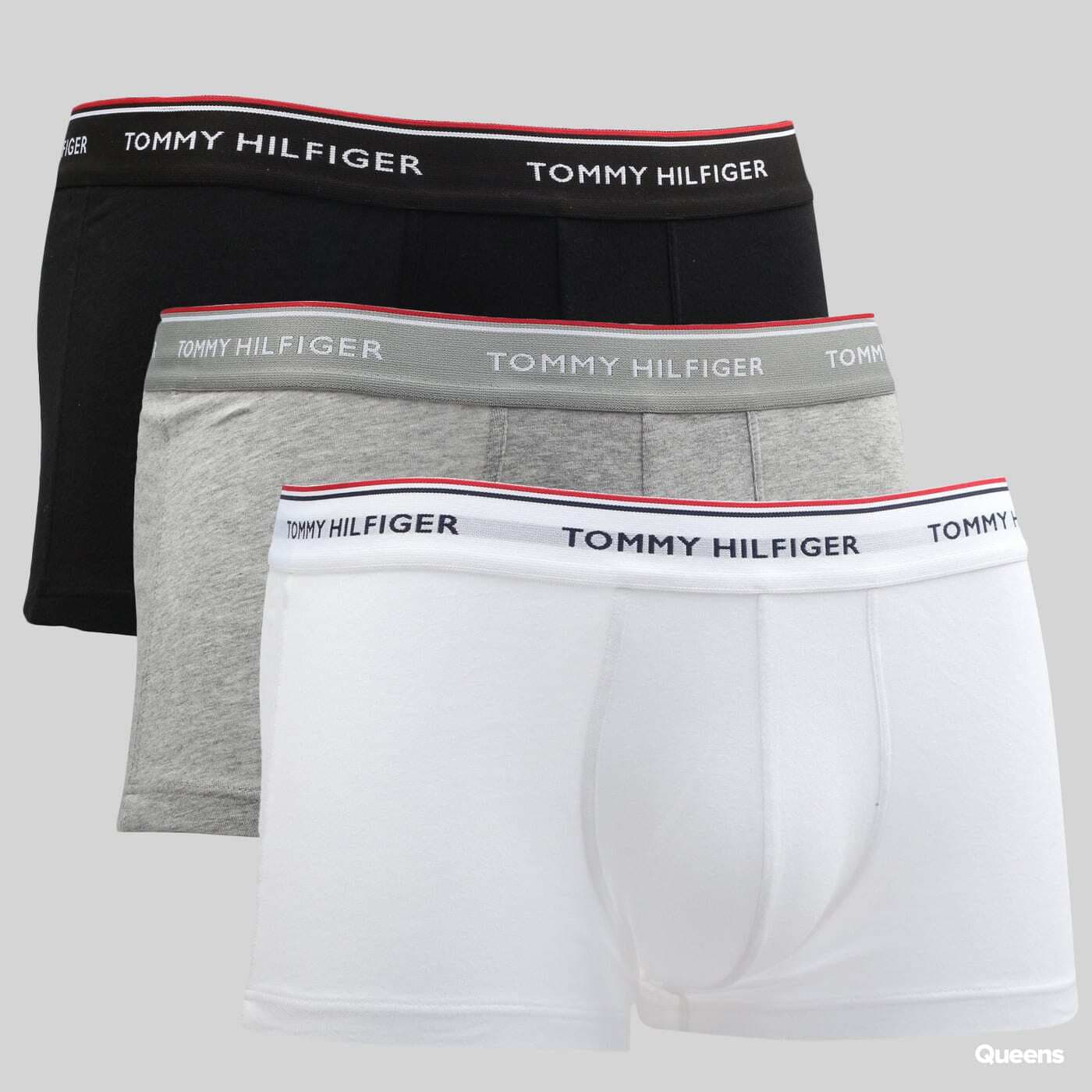 Boxerky Tommy Hilfiger Low Rise Trunk 3 Pack Premium Essentials C/O Black/ White/ Grey