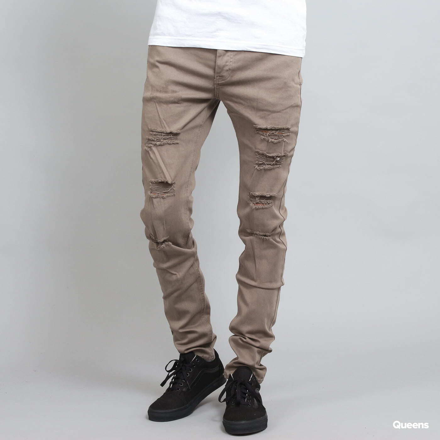 Džíny Sixth June Destroyed Jeans Sand