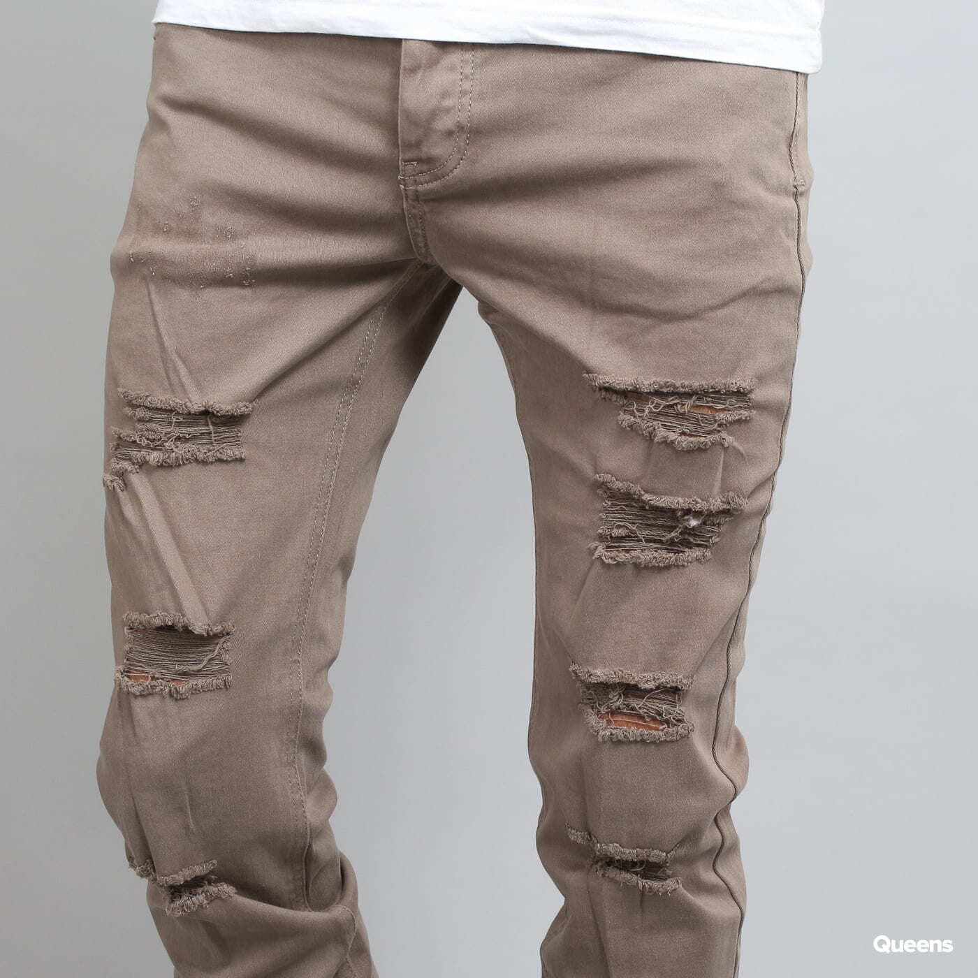 Džíny Sixth June Destroyed Jeans Sand