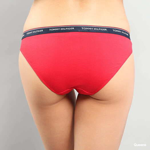 Hilfiger White/ Bikini Pack Tommy Panties 3 - Queens | Red Navy/ Slip