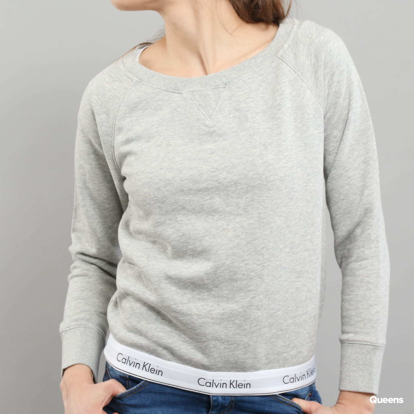 Mikiny Calvin Klein Top Sweatshirt Long Sleeve C/O Grey