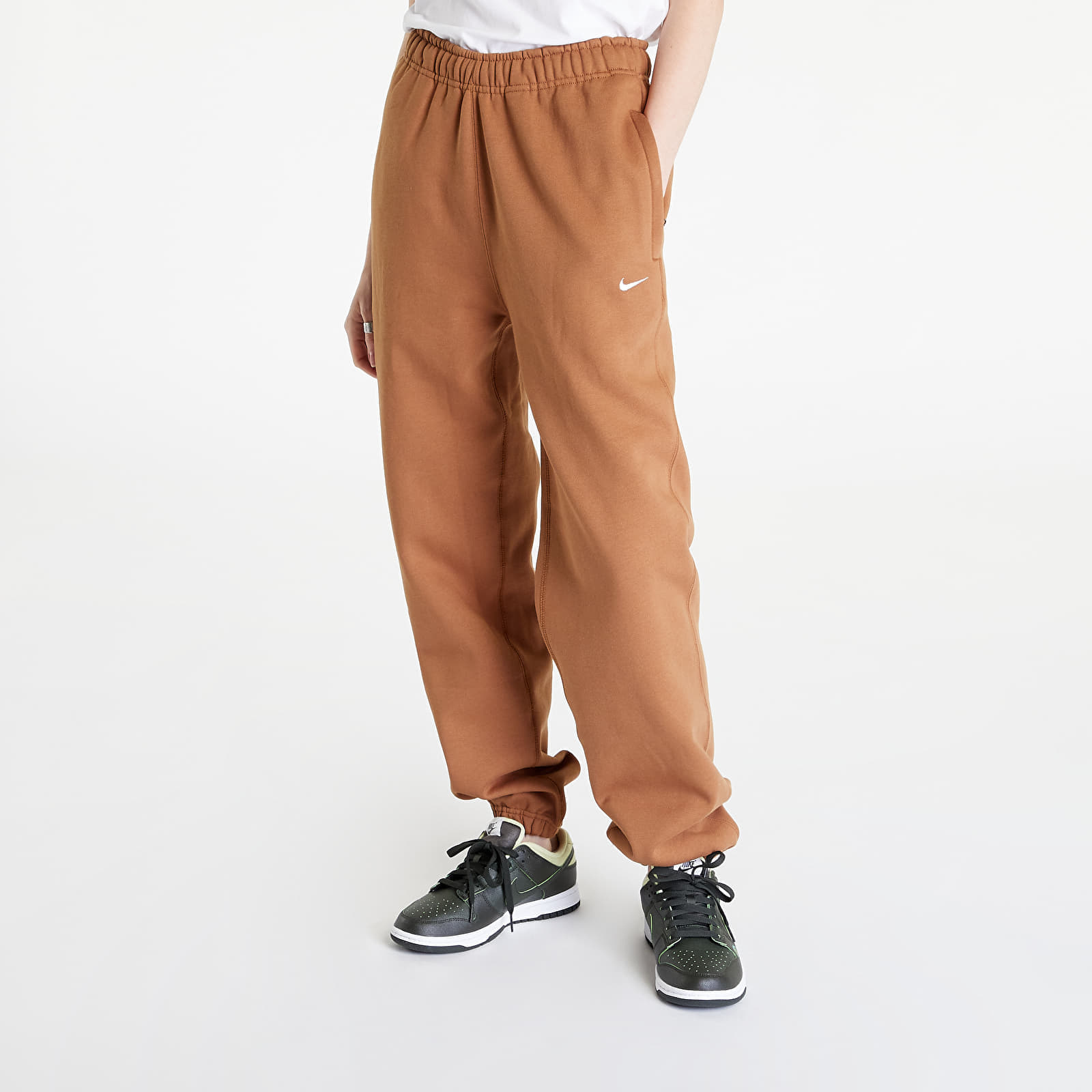 Jogger Pants Nike Solo Swoosh Women's Fleece Pants Ale Brown/ White