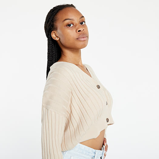 Sweaters TOMMY JEANS Crop Essential Rib Cardigan Smooth Stone Queens