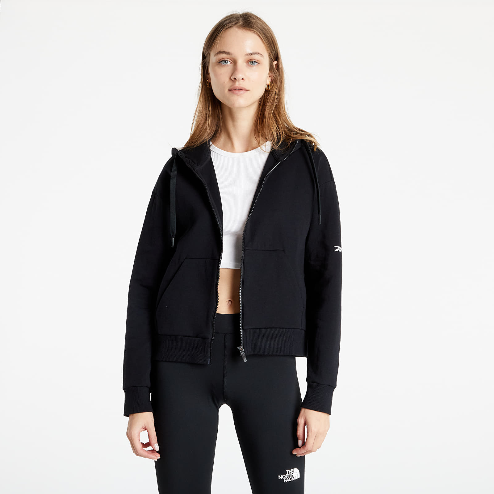 Women's Clothing Reebok TS Dreamblend Cotton Fz Hoodie Black