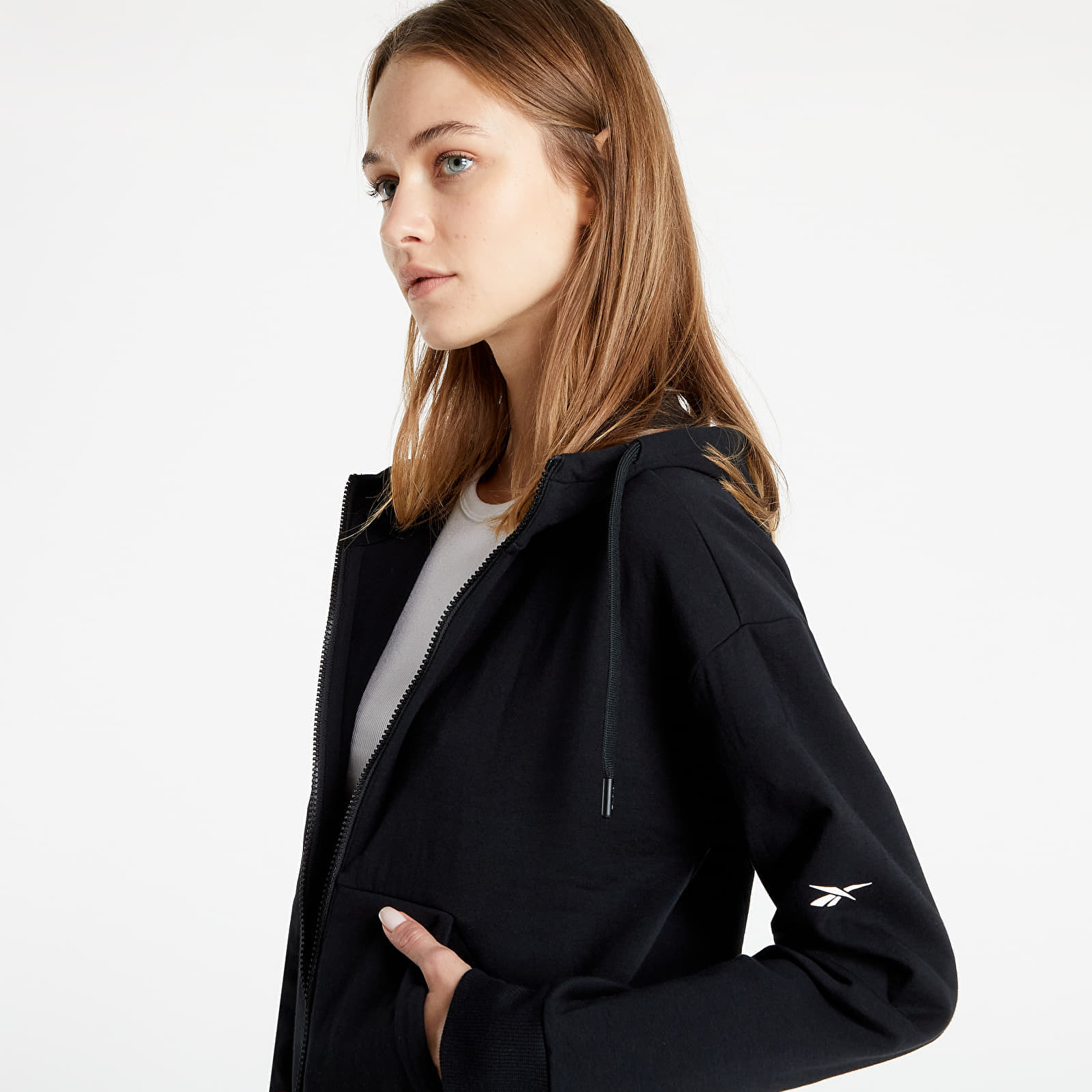 Women's Clothing Reebok TS Dreamblend Cotton Fz Hoodie Black