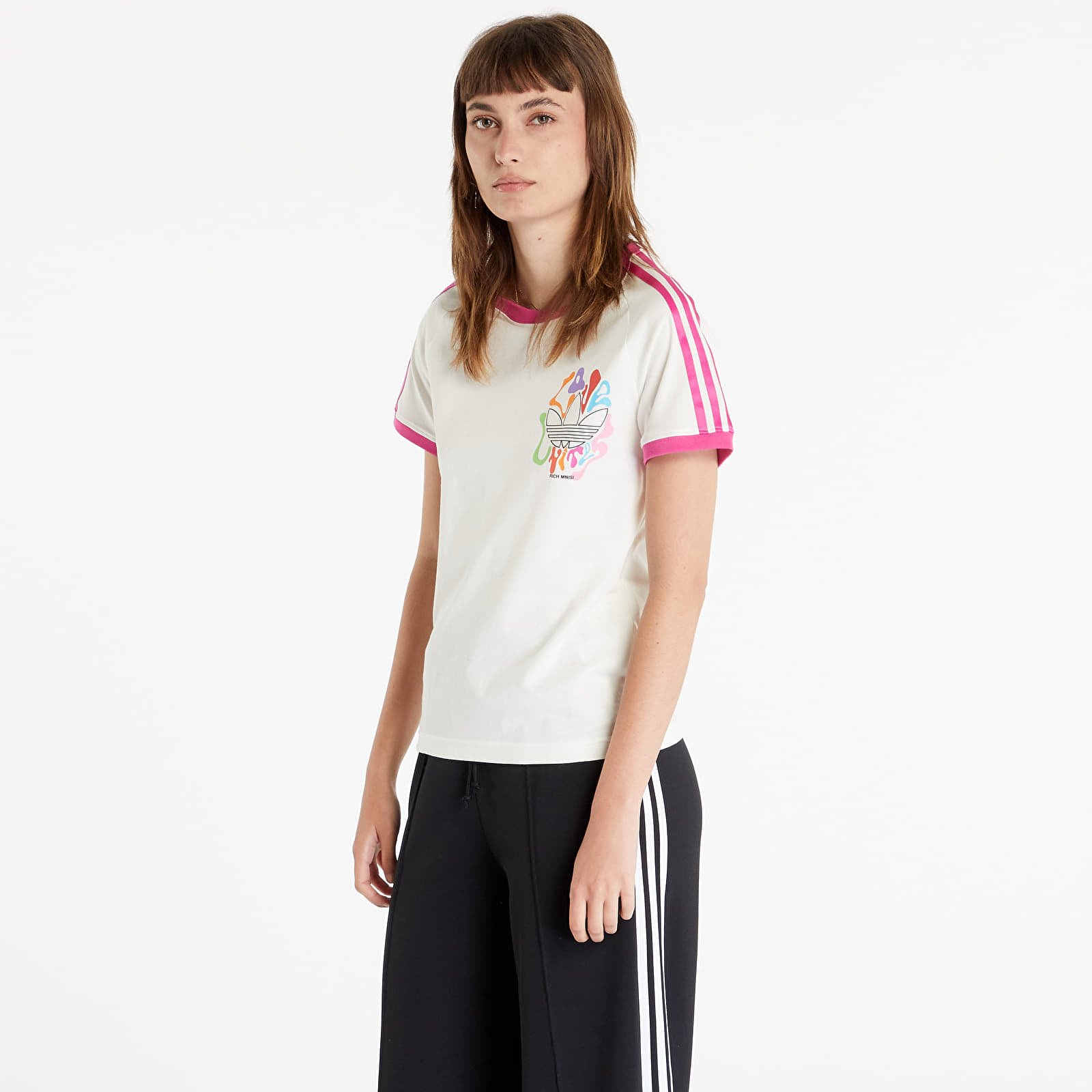 Tricouri  adidas Originals x RICH MNISI Pride 3-Stripes Tee Off White