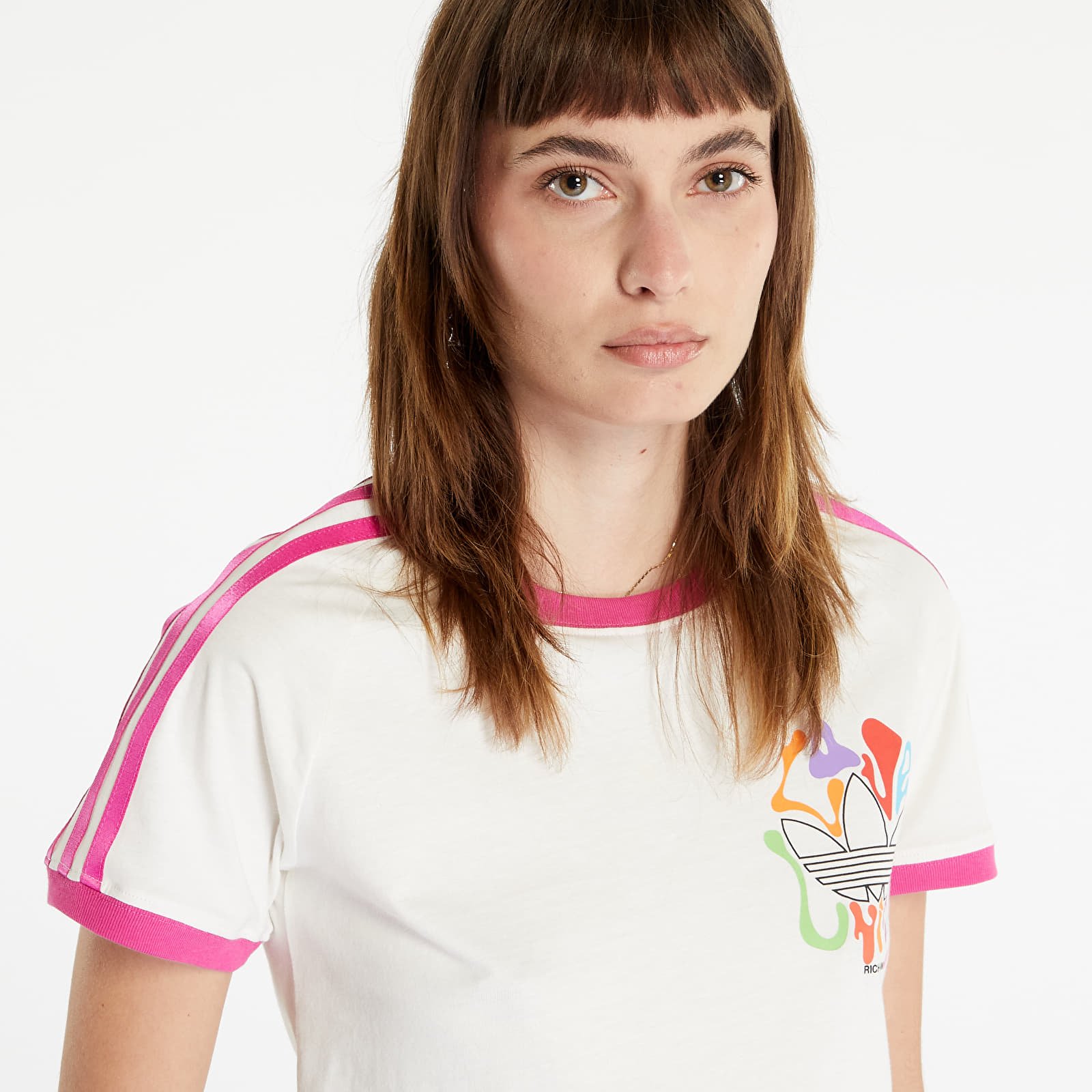 Tricouri  adidas Originals x RICH MNISI Pride 3-Stripes Tee Off White