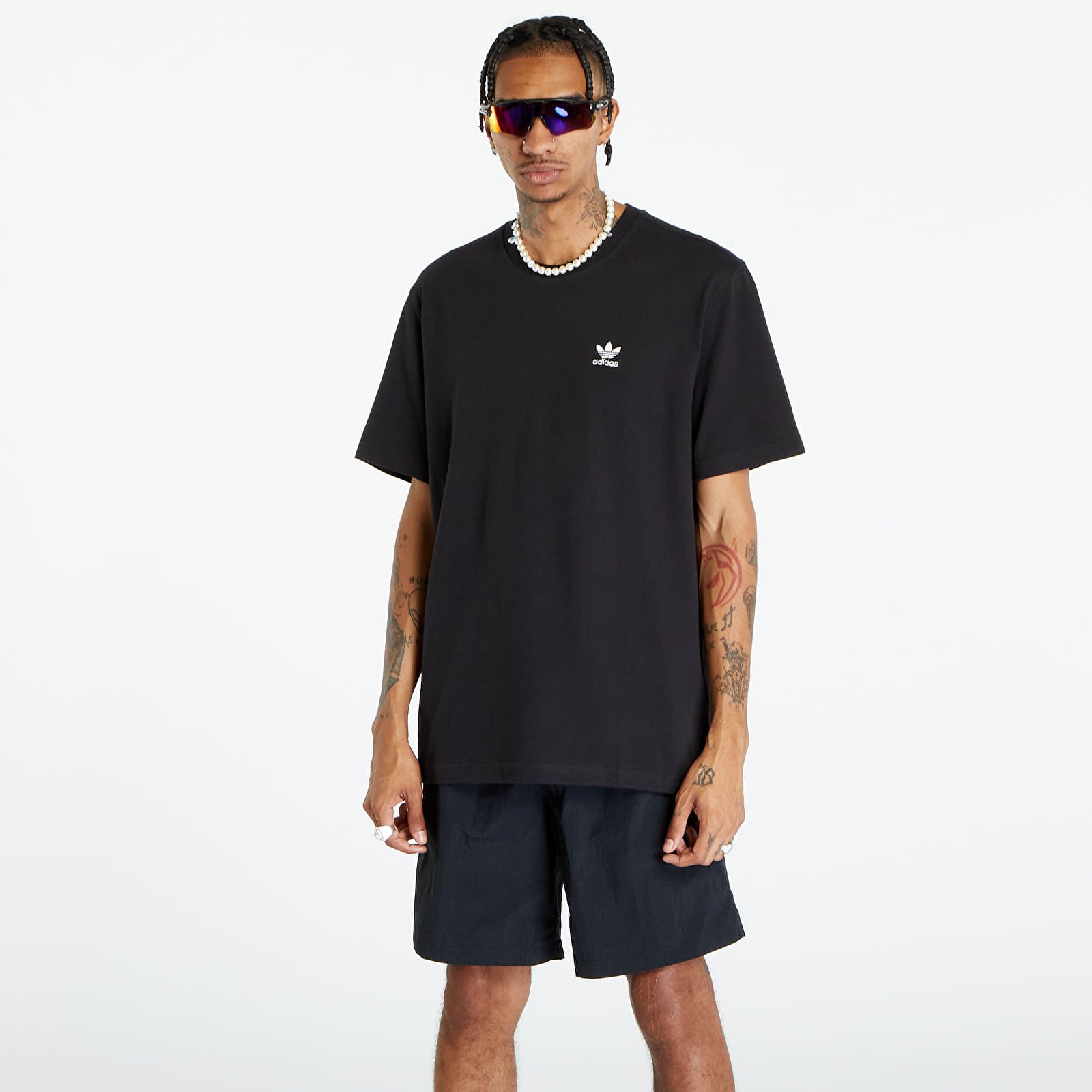 adidas Originals Back+Front Trefoil Boxy Tee Black/ White