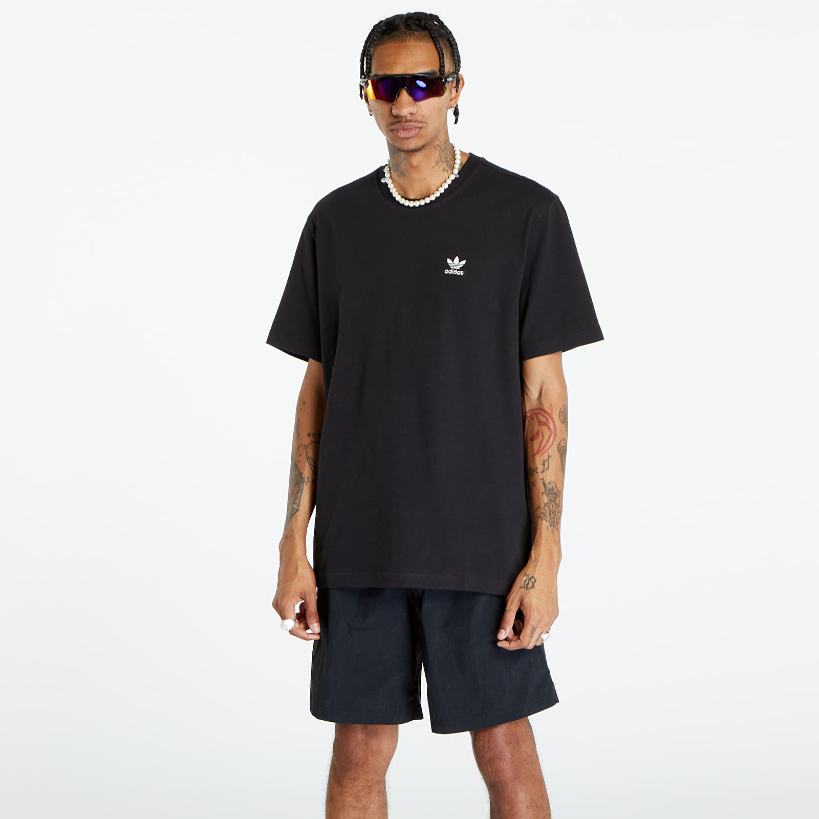 T-shirts adidas Originals Back+Front Trefoil Boxy Tee Black/ White