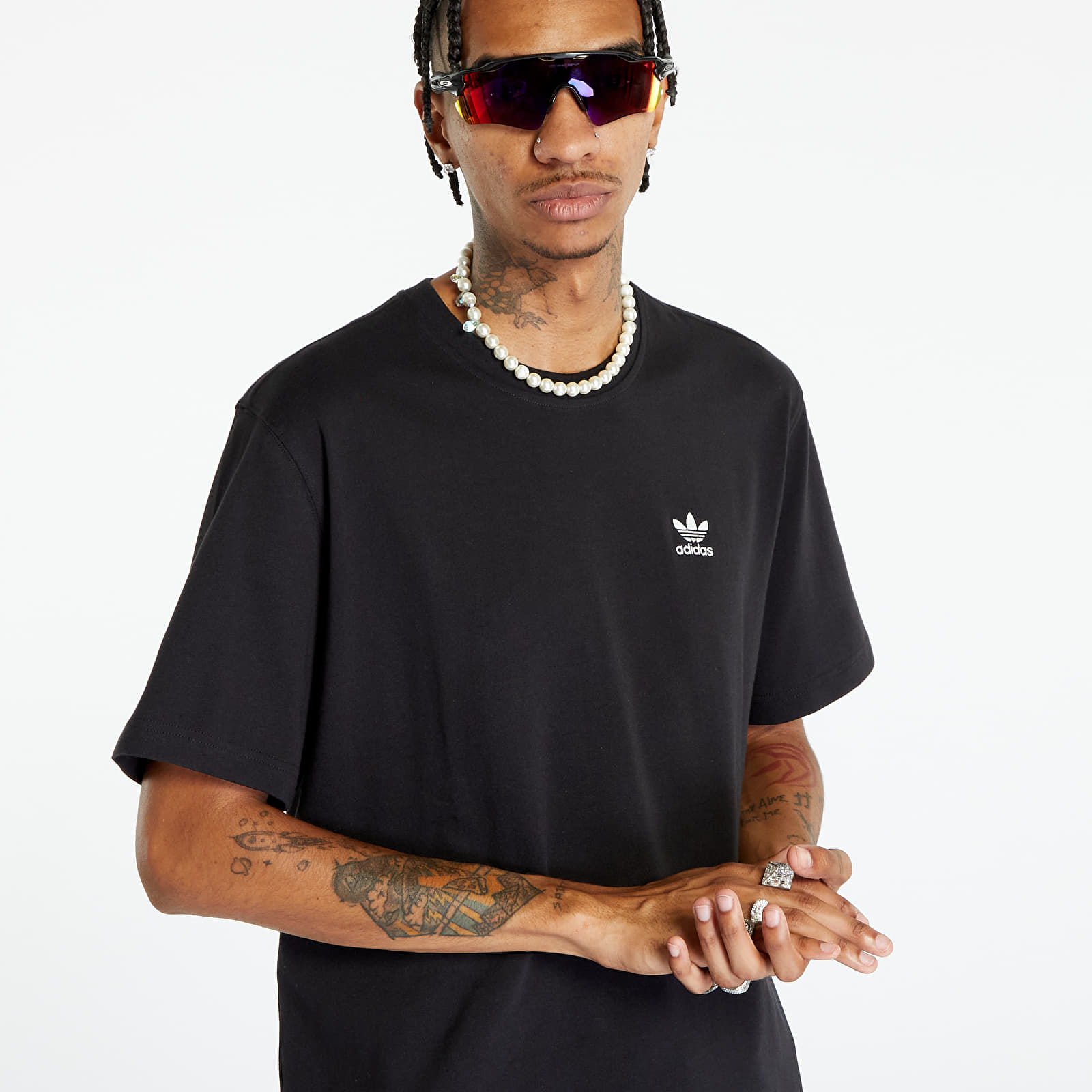 T-shirts adidas Originals Back+Front Trefoil Boxy Tee Black/ White