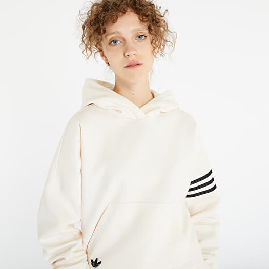 Adidas originals trefoil oversized sweatshirt in cream new arrivals