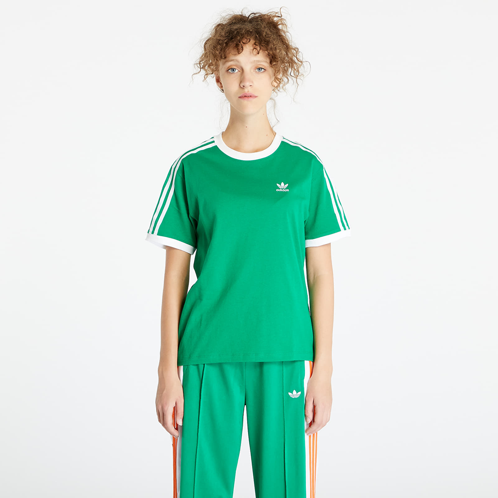 Adidas 3 stripes tee green best sale