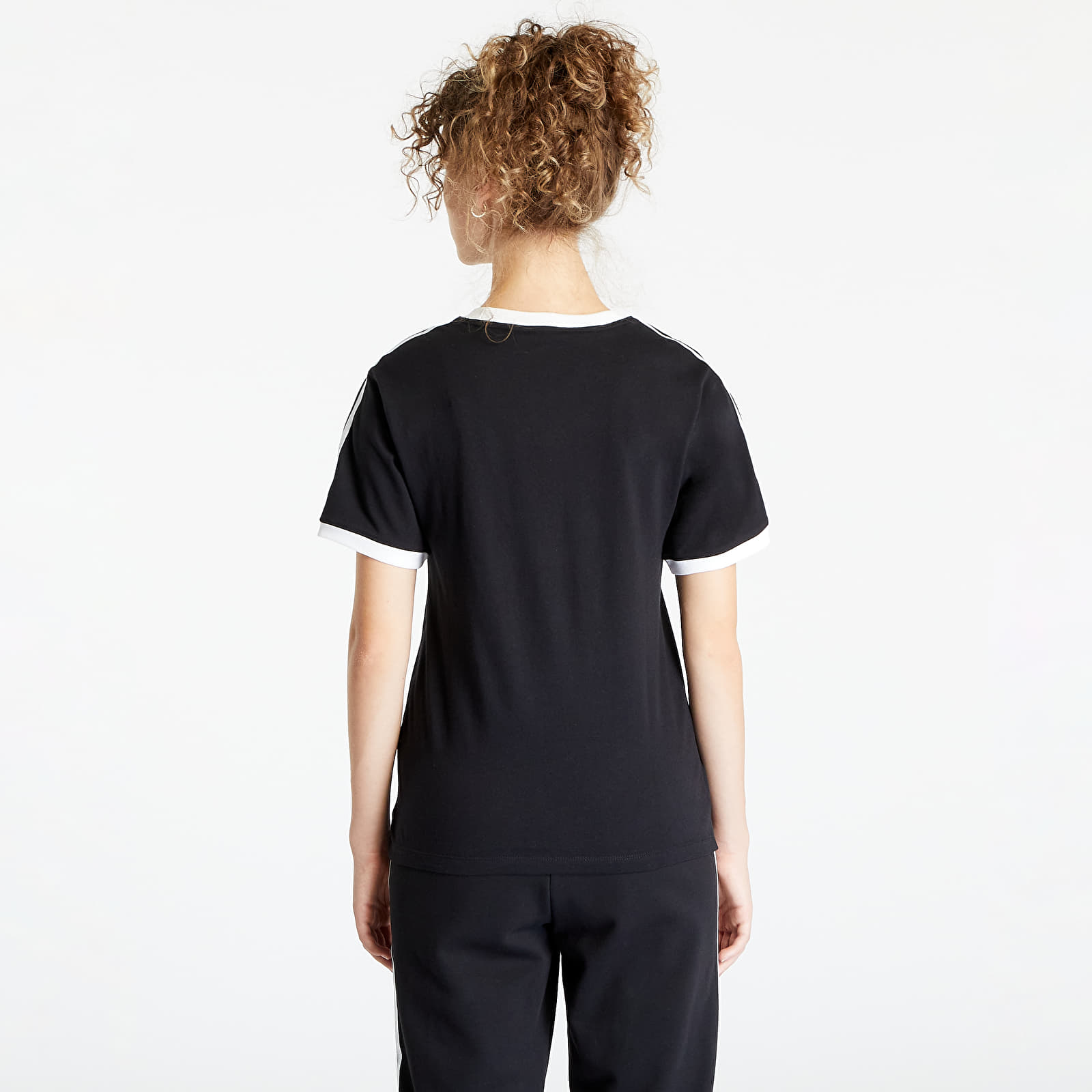 Adidas originals retro 3 stripes t-shirt black store