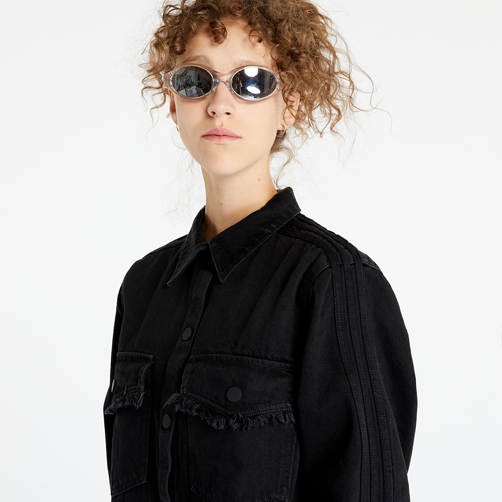  Jurken adidas Originals Denim Shirt Dress Black Denim