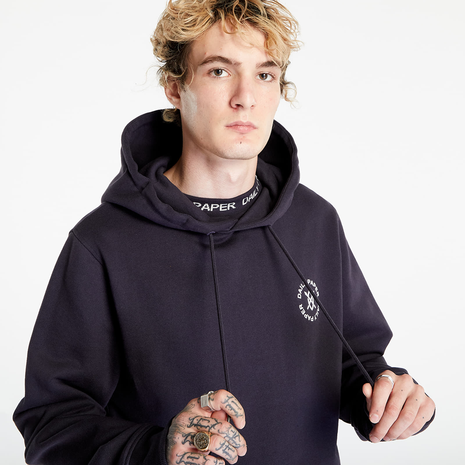 Sweatshirts Daily Paper Circle Hoodie Deep Navy Queens