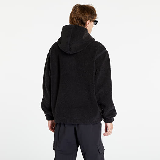 Adidas black polyester fleece jacket hotsell