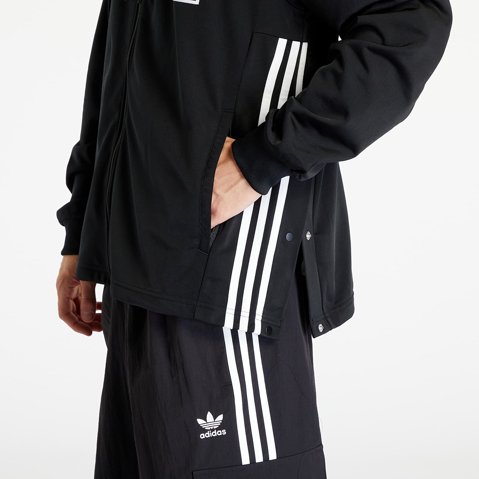 Mikiny adidas Originals Adicolor Adibreak Full-Zip Hoodie Black