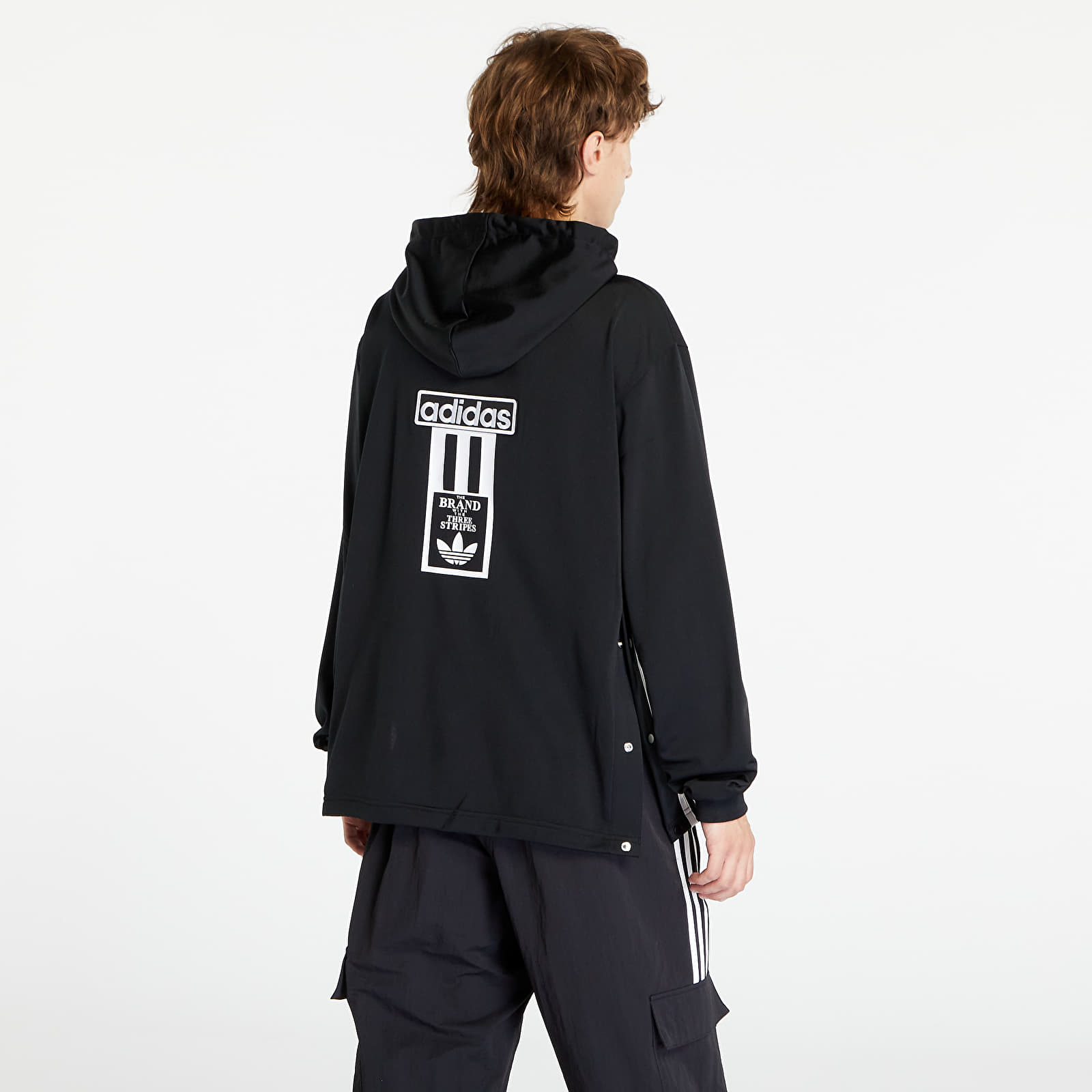 Mikiny adidas Originals Adicolor Adibreak Full-Zip Hoodie Black