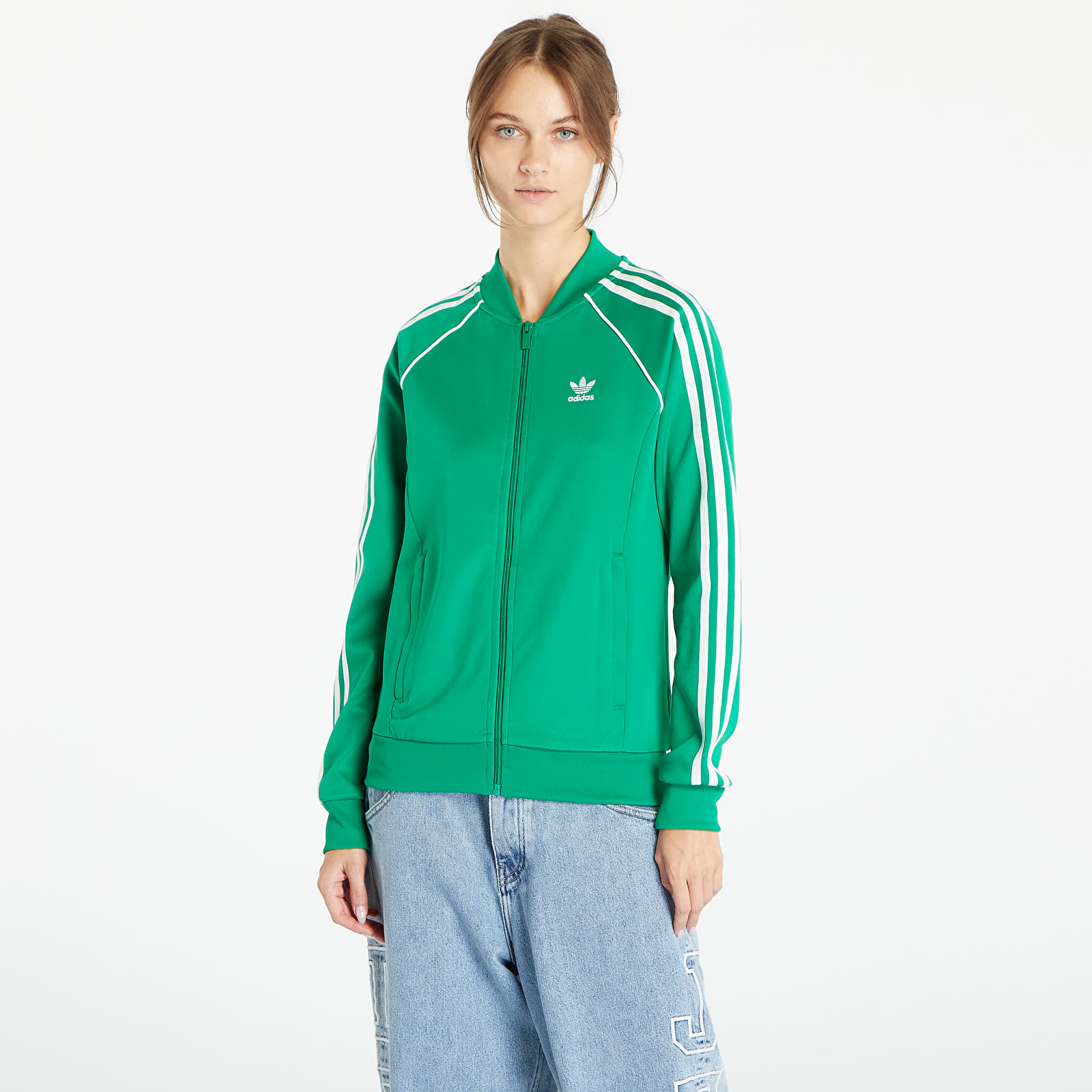 Mikiny adidas Sustainability Classic Track Top Green