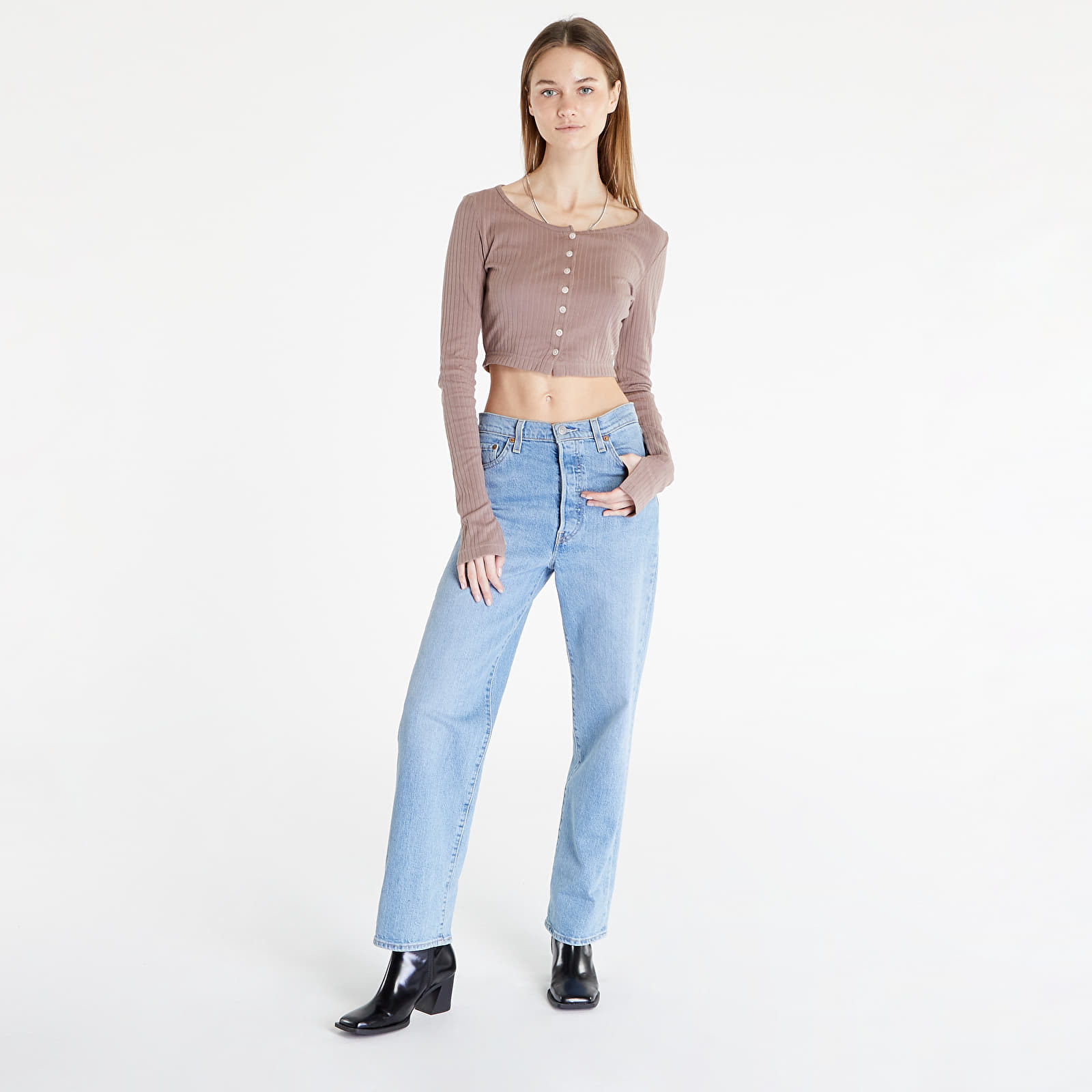 Topovi i majce kratkih rukava Reebok Classics Long Sleeve Shirt Taupe