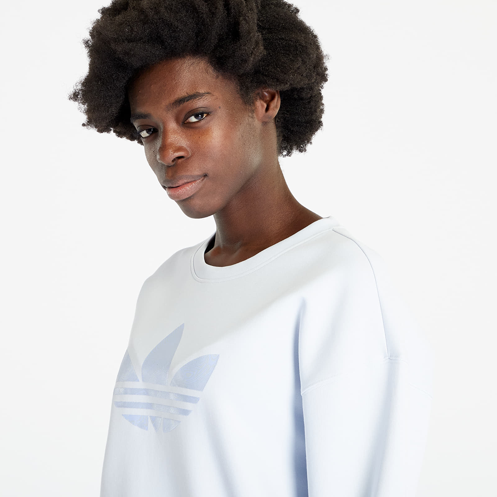 Adidas white trefoil sweatshirt clearance