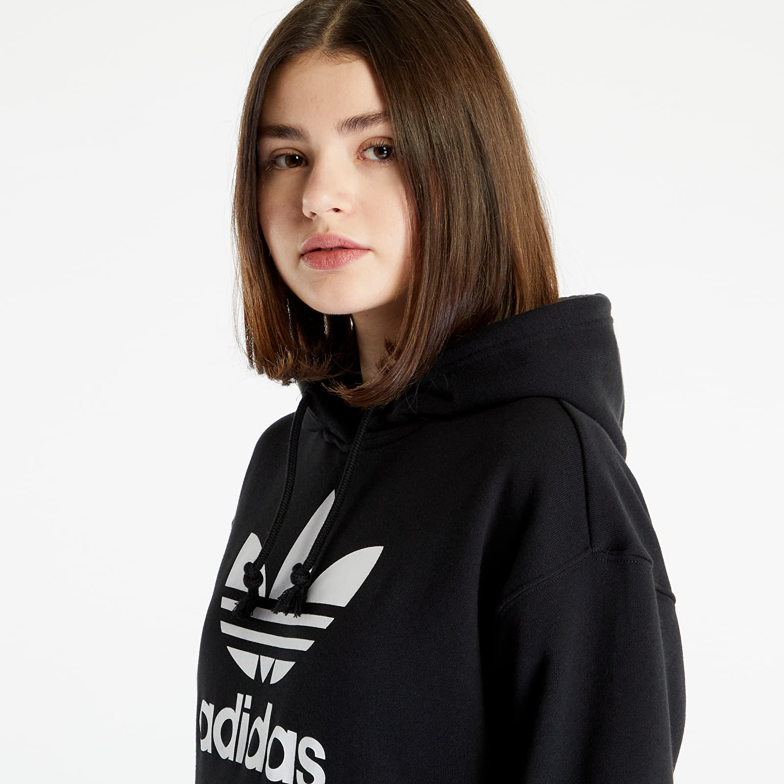 Hoodies and sweatshirts adidas Originals Trefoil Hoodie Black Queens