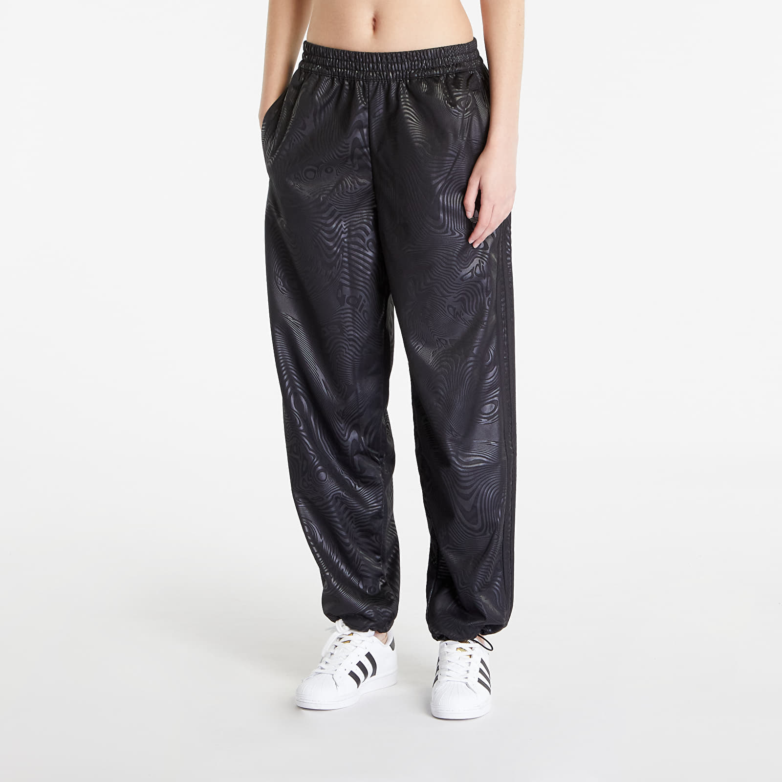 Tepláky adidas Originals Marble Print Firebird Track Pants Black