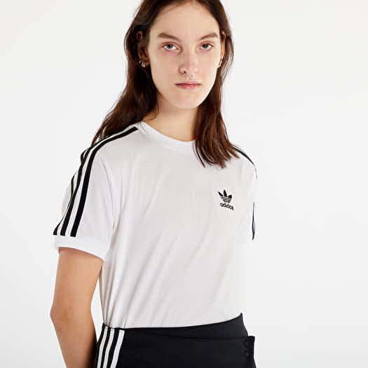 T shirts adidas Originals 3 Stripes Tee White Queens